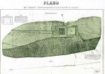 FIG. 1. Plano de El Bosque de Béjar en 1871, todavía sin incluir la franja norte (el color es nuestro)