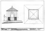 Fig. 3. Propuesta del Grupo Cultural San Gil de Enero de 2000. Alzado y planta del kiosco.