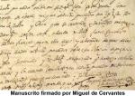 Manuscrito firmado por Miguel de Cervantes
